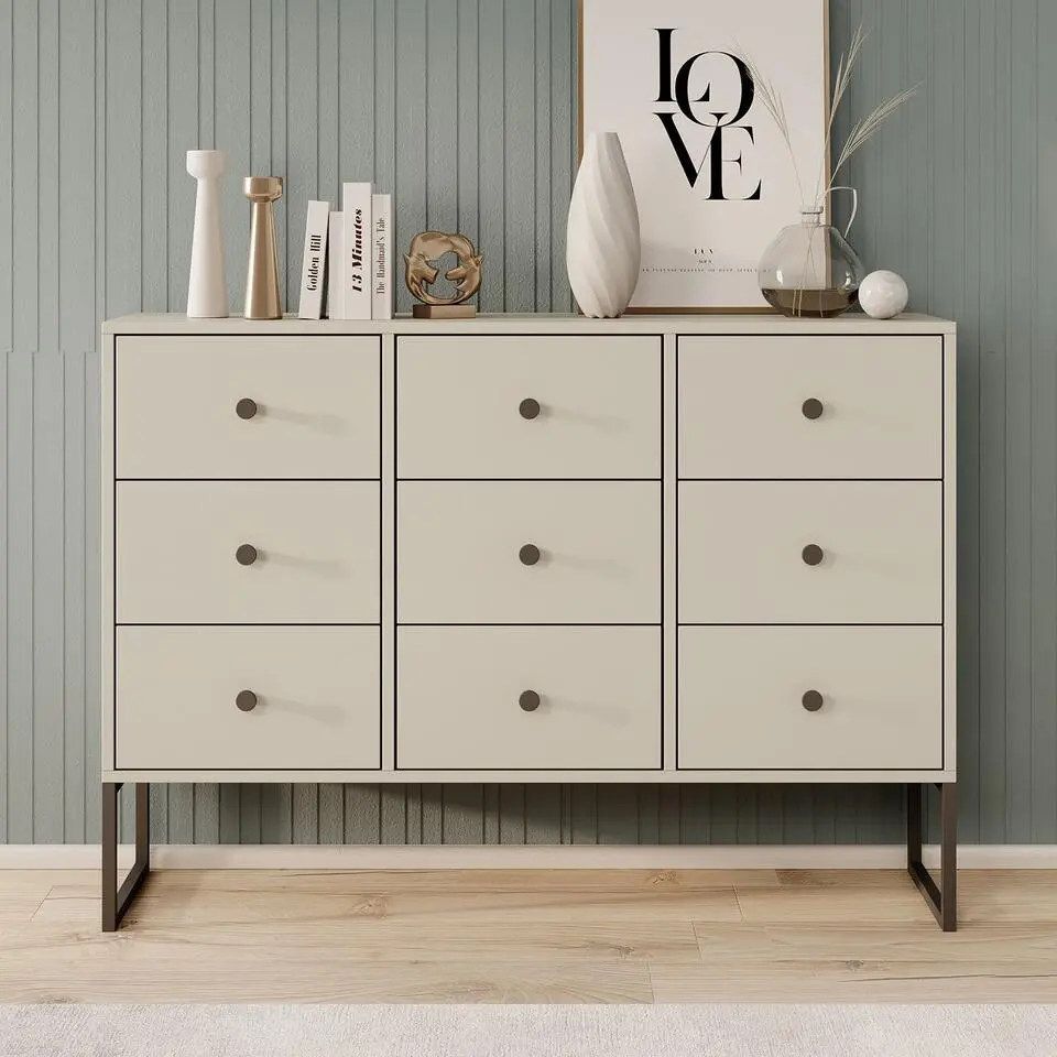 Meubella - Ladekast Lyndall - Beige - 115 cm