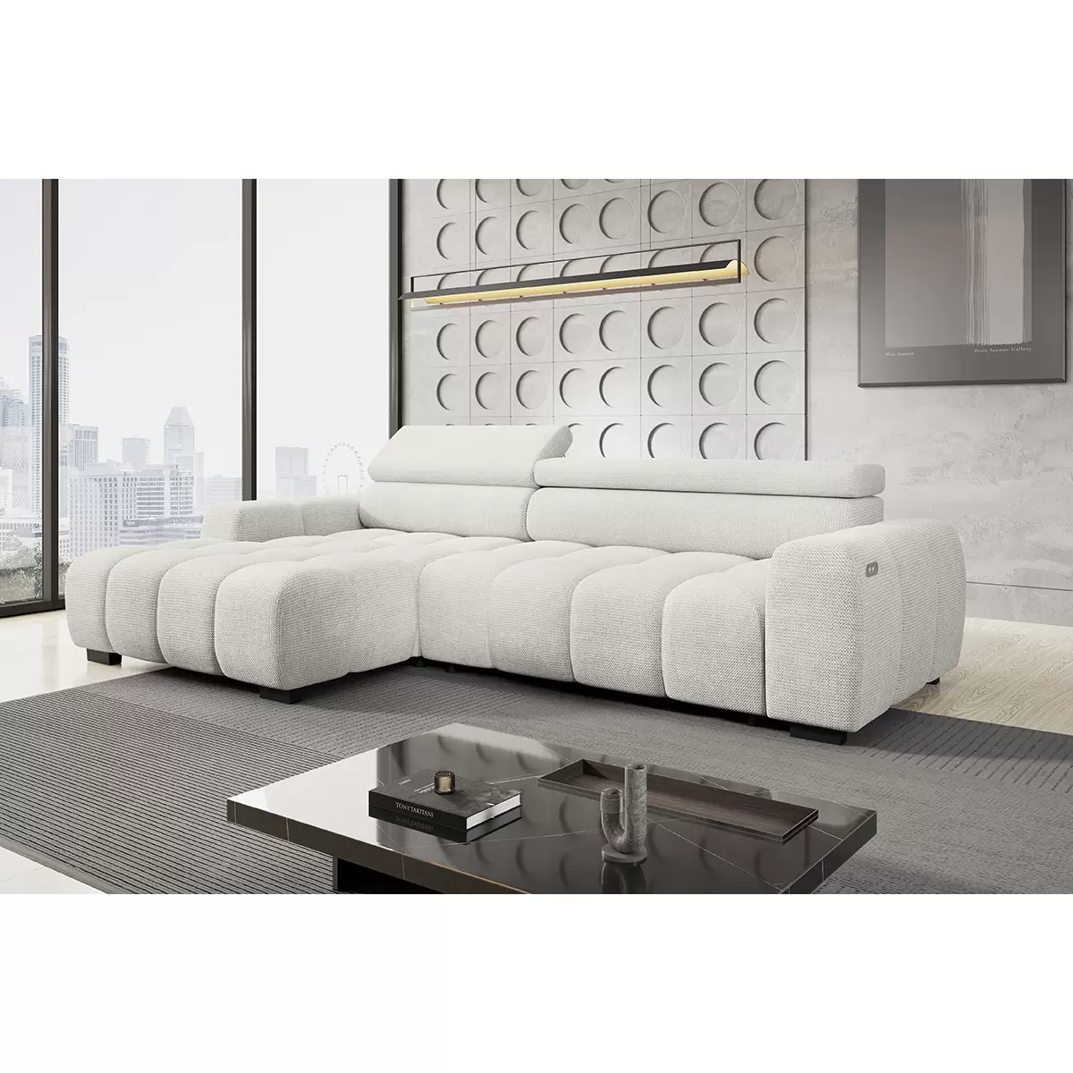 Ecksofa Fargo S beige,grau