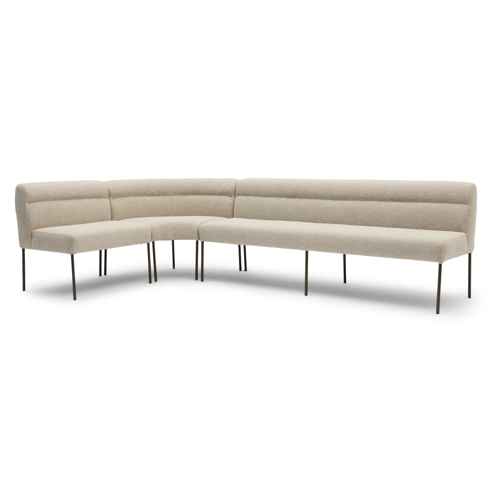 Eetkamerbank Mia lodge beige 285 cm rechts