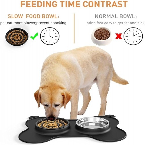 Alimentador para animais de estimação Edipets em aço inoxidável anti-engasgo