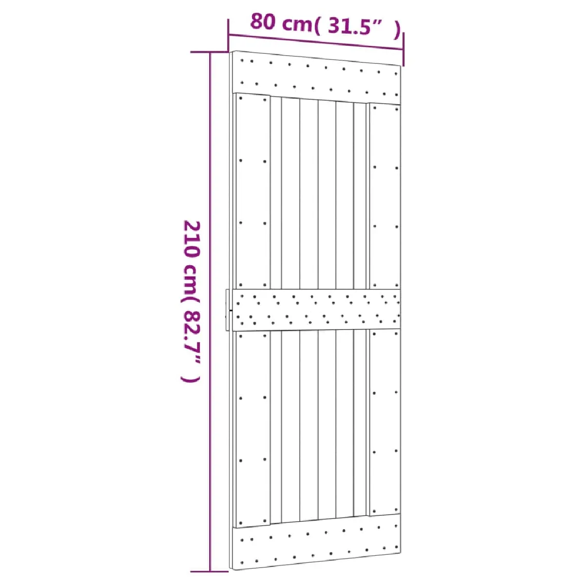 vidaXL Porte coulissante 80x210 cm