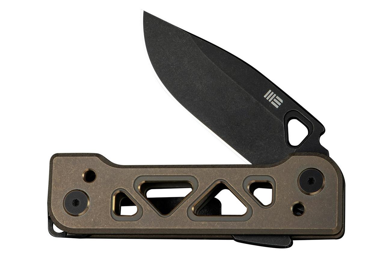 WE Knife Tyro WE24001-3 Stonewashed CPM 20CV, Bronze Titanium, Snecx Tan design, zakmes