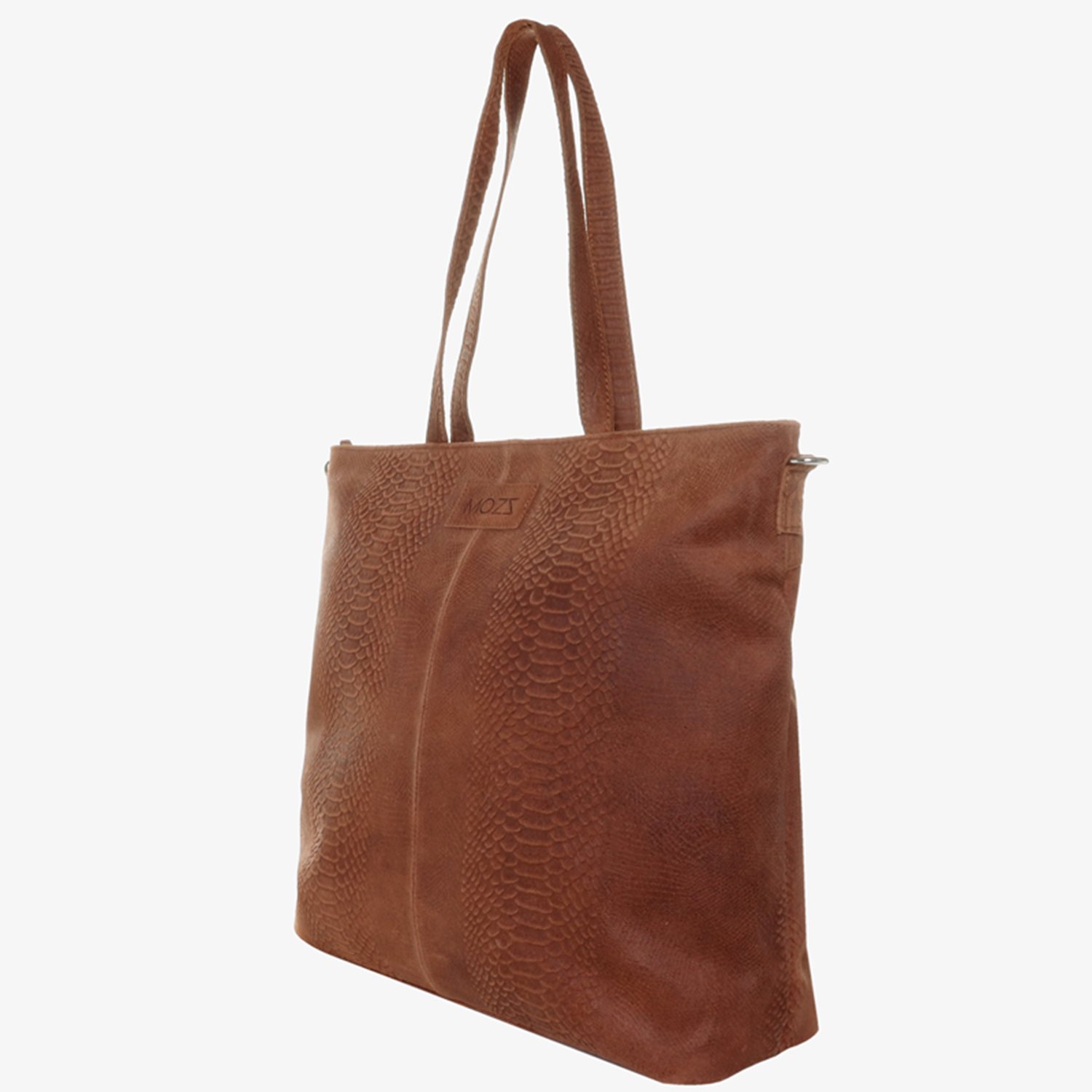 Mozz Momsbag Snake Shopper cognac
