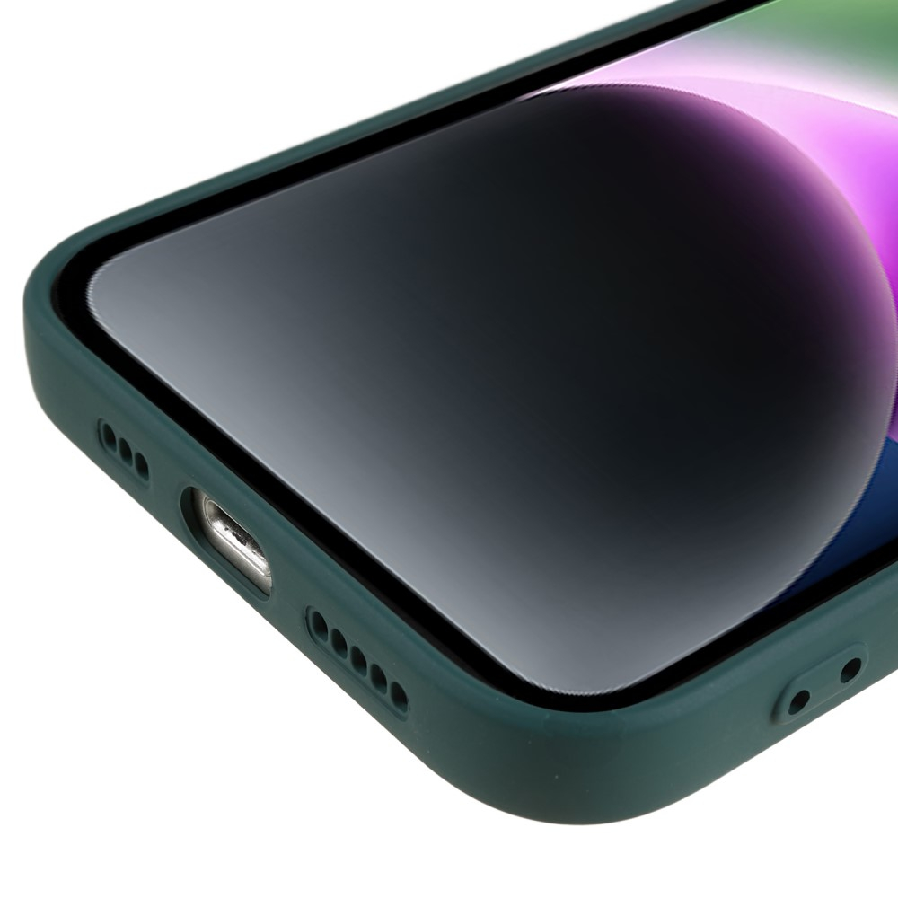 iPhone 15 Gummi Case Hülle mit Kameraschutz - Dunkelgrün (Matt)
