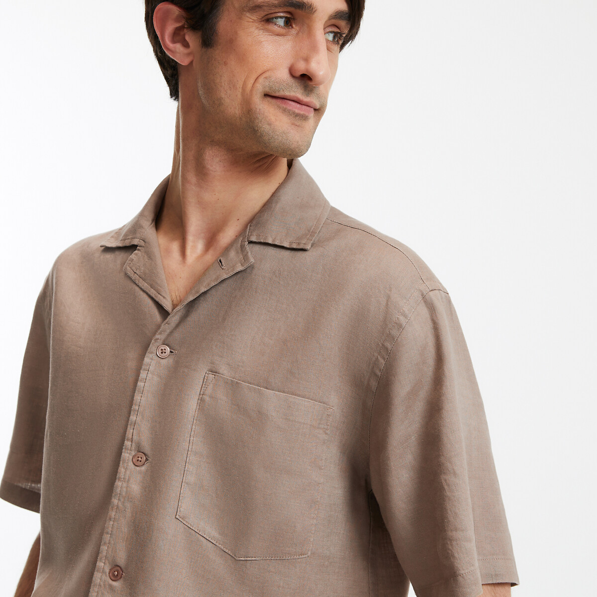 COLEÇÕES LA REDOUTE<br>Camisa reta de linho