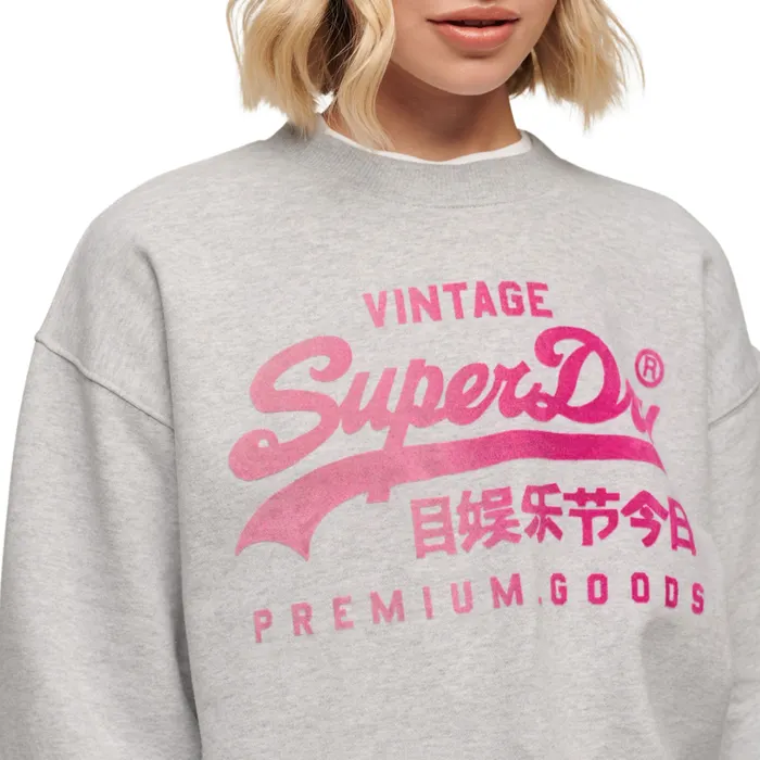 Superdry Tonal Vintage Logo Loose Crew Sweater Dames