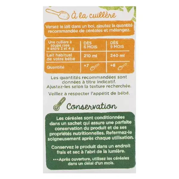 Cereais orgânicos de baunilha Modalac para bebês a partir de 6 meses, 250g