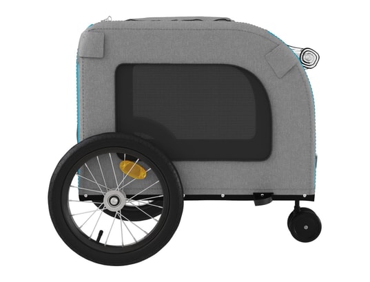 VIDAXL - Remorque de vélo pour chien bleu et gris tissu oxford et fer