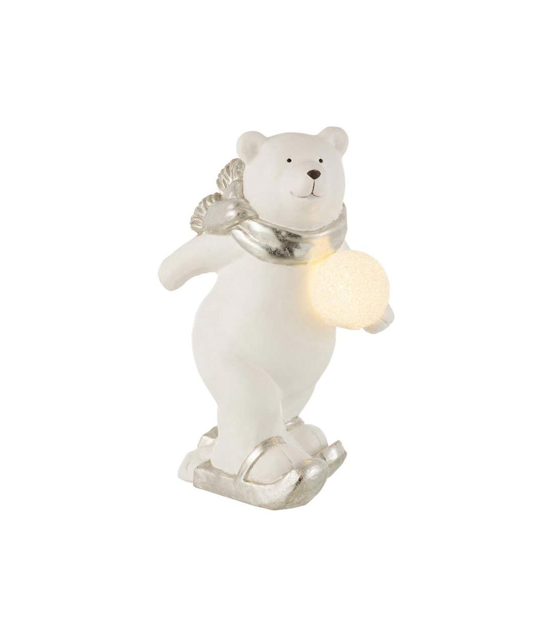 Paris Prix - Statuette Déco Led ours Polaire Debout 36cm Blanc