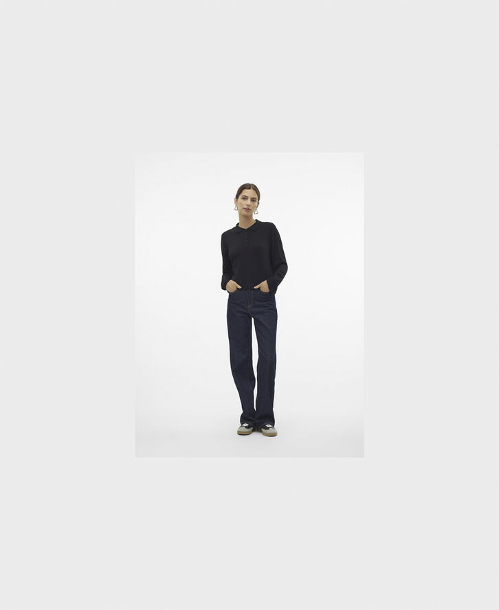 Vero Moda VMLENNY LS POLO SHIRT VMA Black