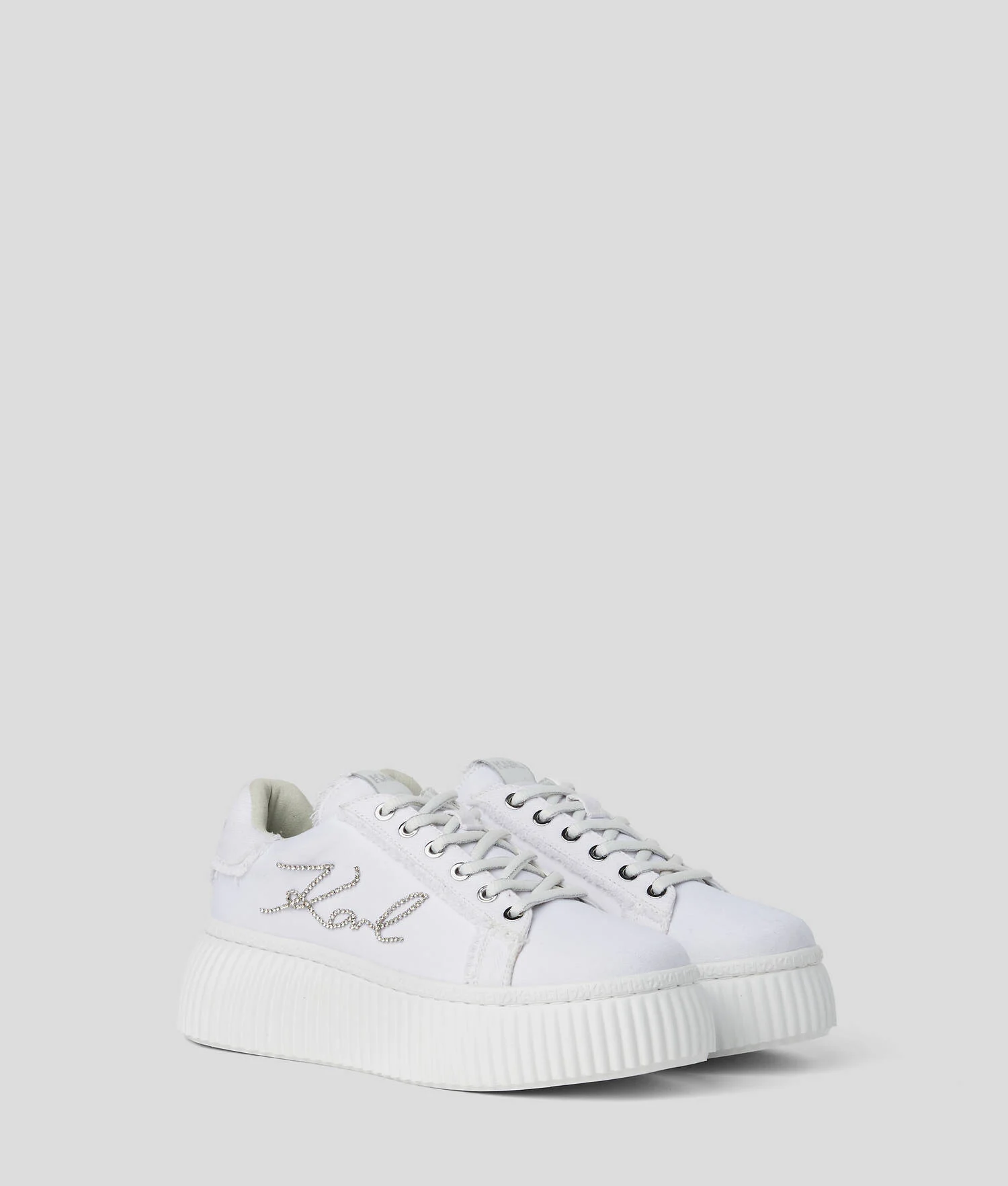 BASKETS DENIM KREEPER - Blanc/Argent