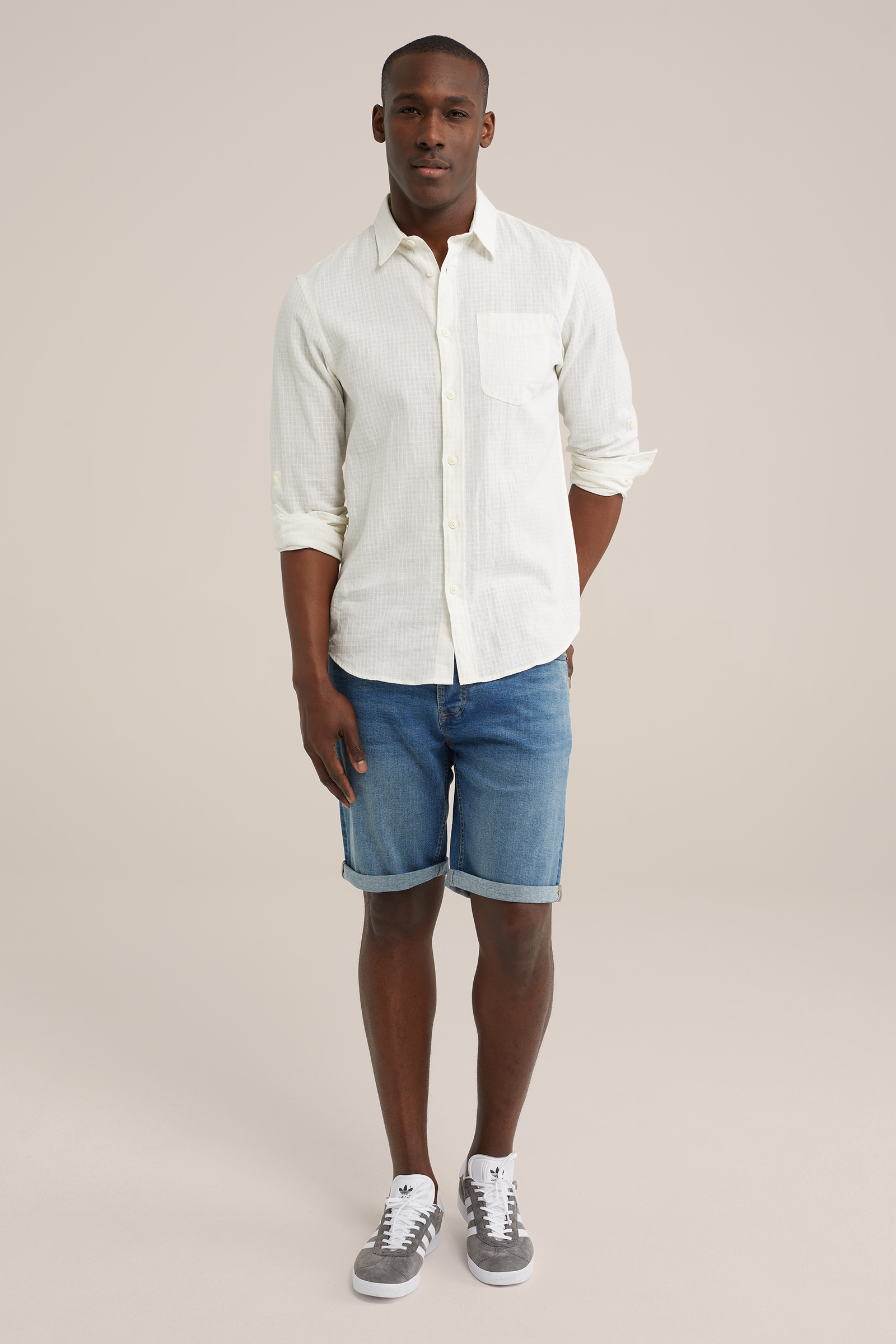 regular fit denimshort met stretch Blue Ridge Blauw