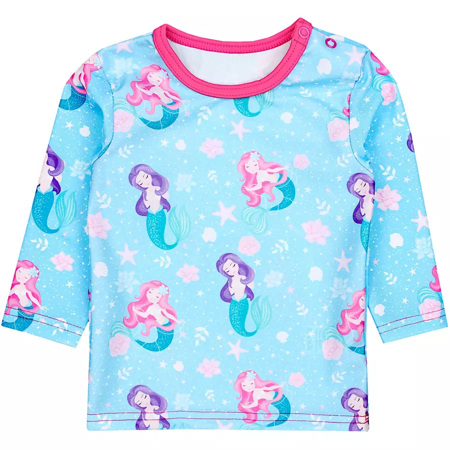 Aquarti Baby Mädchen Zweiteiler Badeanzug Bade-Set Bade T-Shirt Badehose türkispink