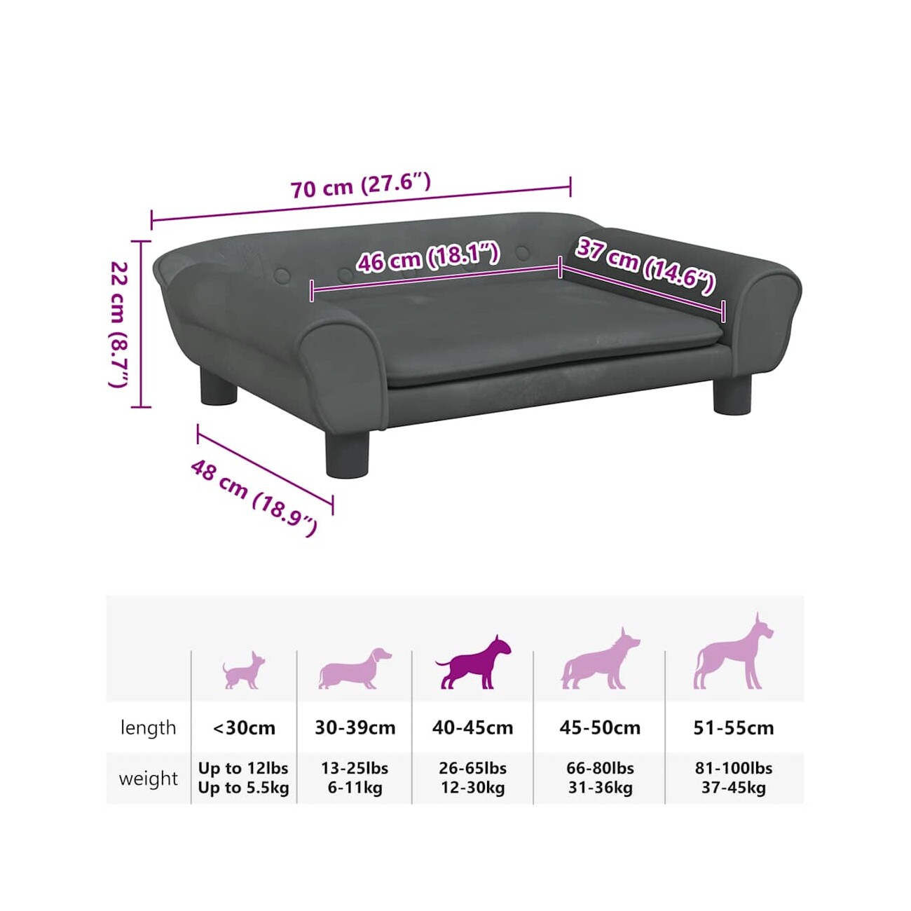VidaXL Hundebett