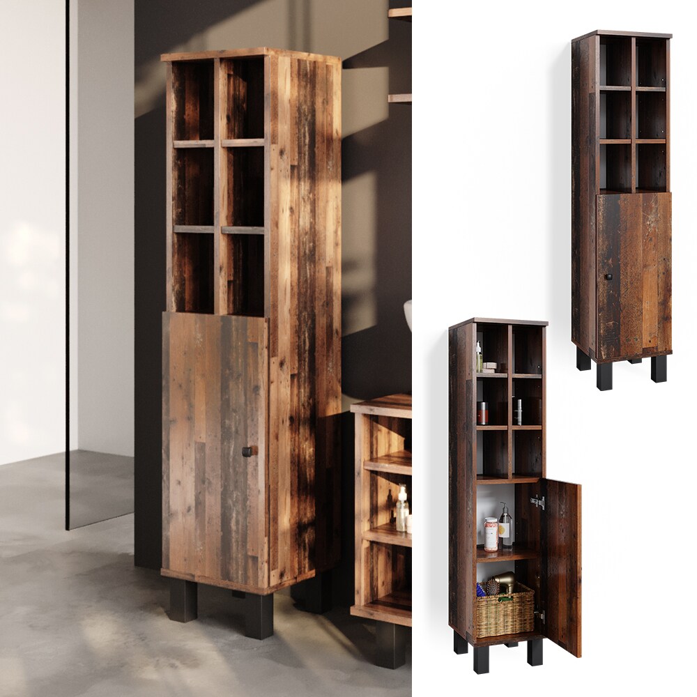 Vicco Midischrank Hochschrank Badschrank Fynn Old Style große Tür Badmöbel