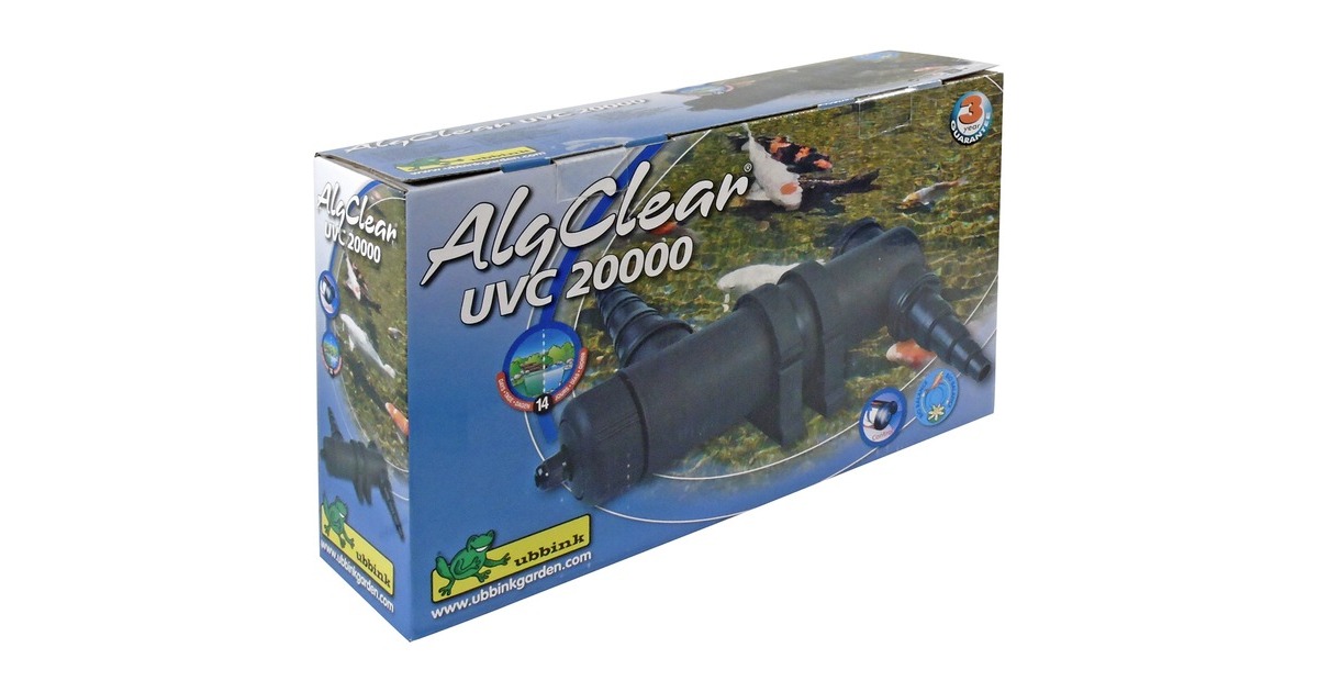 UbbinkAlgClear UVC Apparaat 20000 waterfilter  (Zwart, PL 18W UVC-lamp)