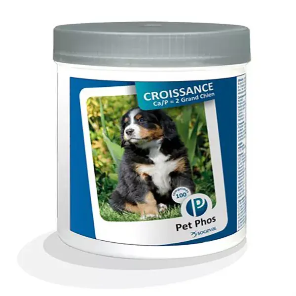 Pet Phos Croissance CA/P2 G Chien 100 unités