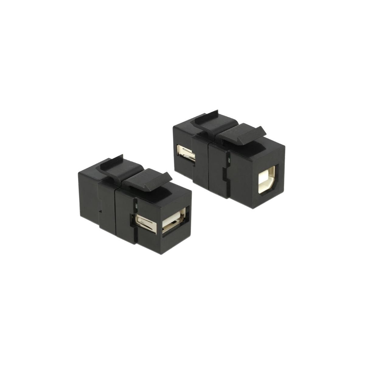 DeLOCK Keystone modul, USB 2.0 Typ A ho - USB 2.0 Typ B ho, svart
