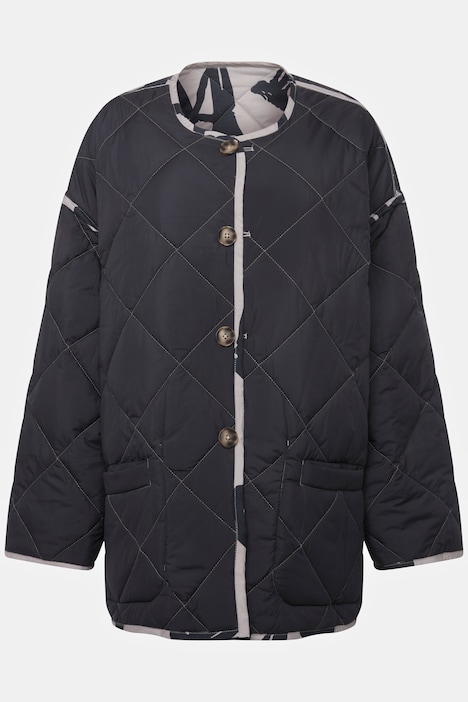 Wende-Steppjacke, Rundhals, je 2 Taschen, Langarm