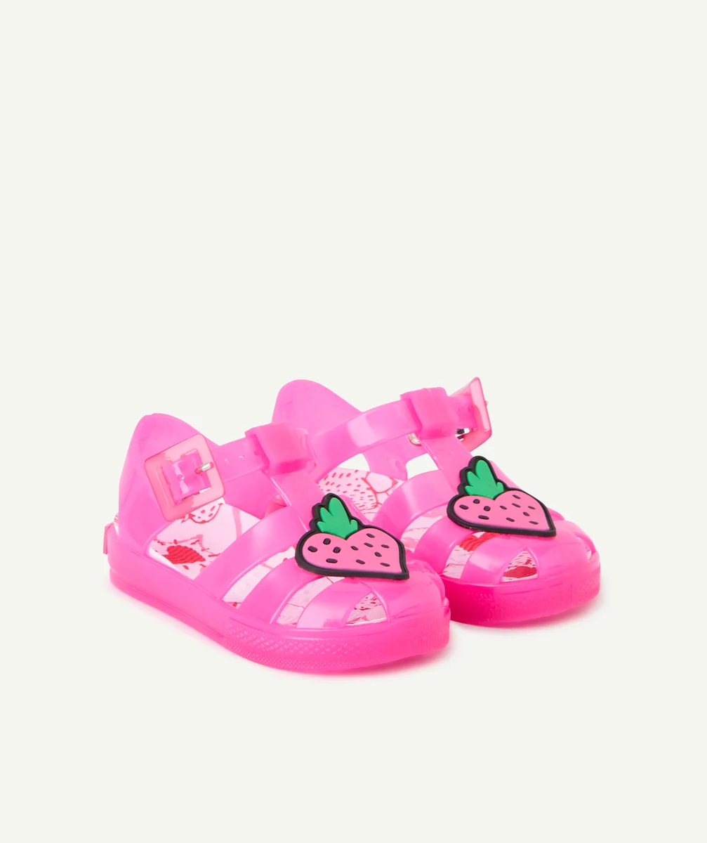 COLORS OF CALIFORNIAsandales en caoutchouc roses avec patch fraise