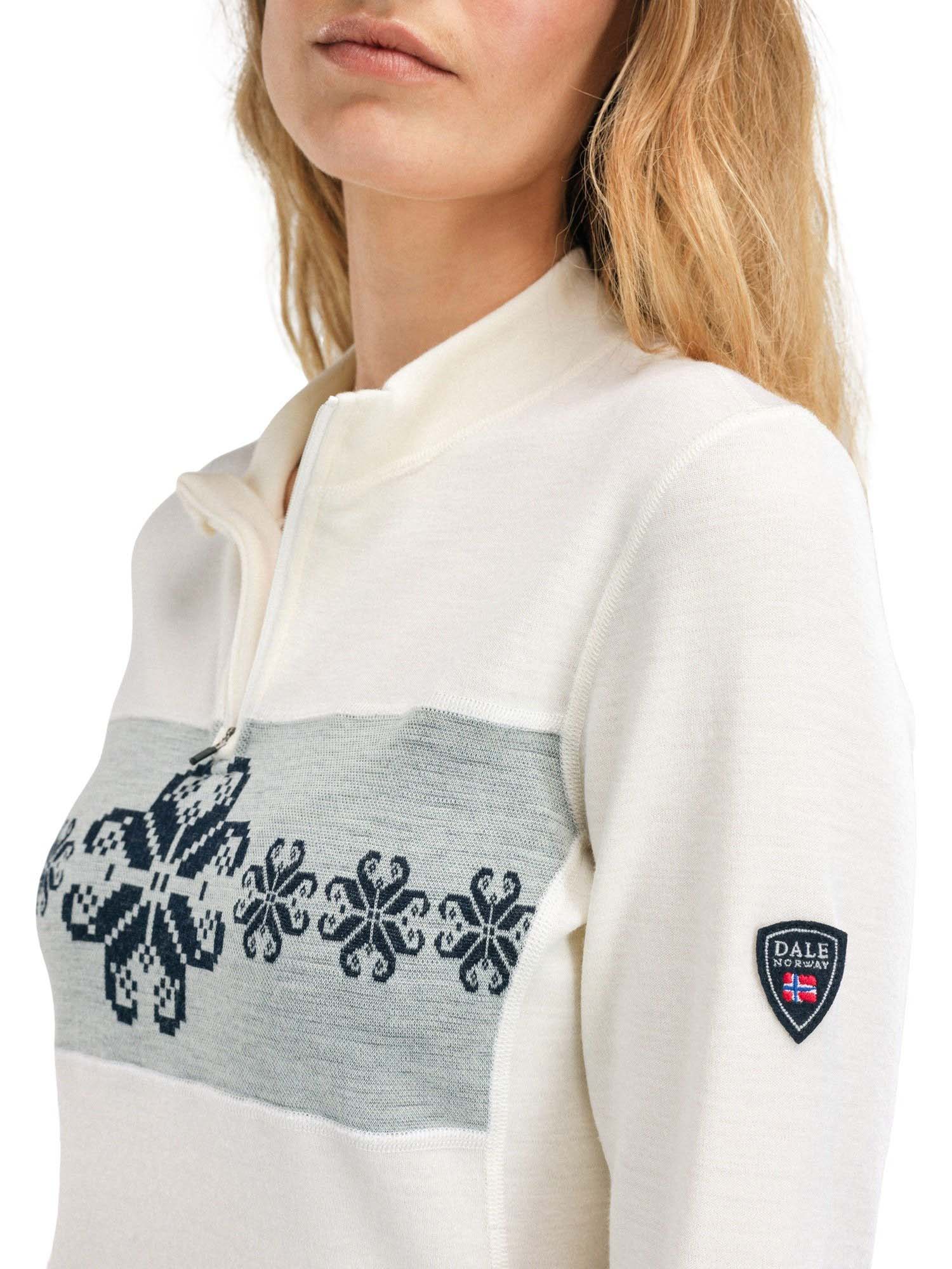 Falkeberg Baselayer Half Zip Dame Offwhite/Navy