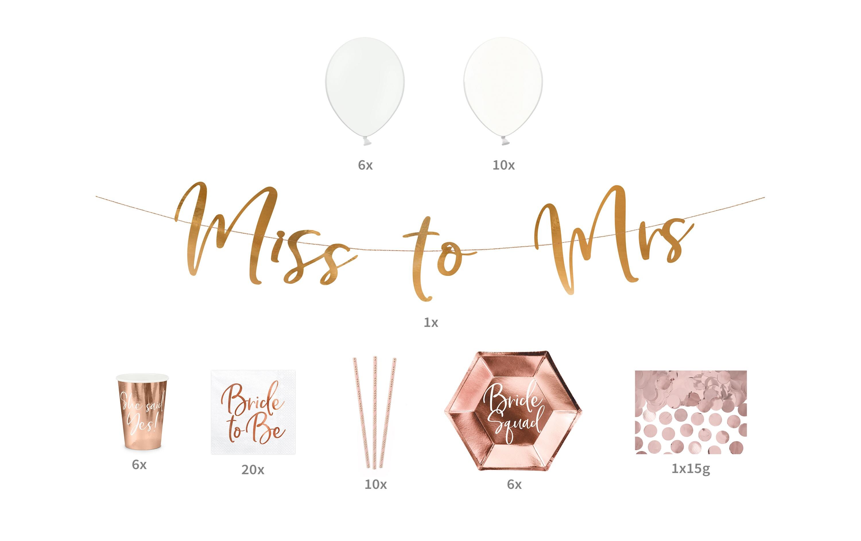 Partyset Bachelorette Party 7-teilig, RosegoldDekorations-Set für den Poltertag oder Polterabend