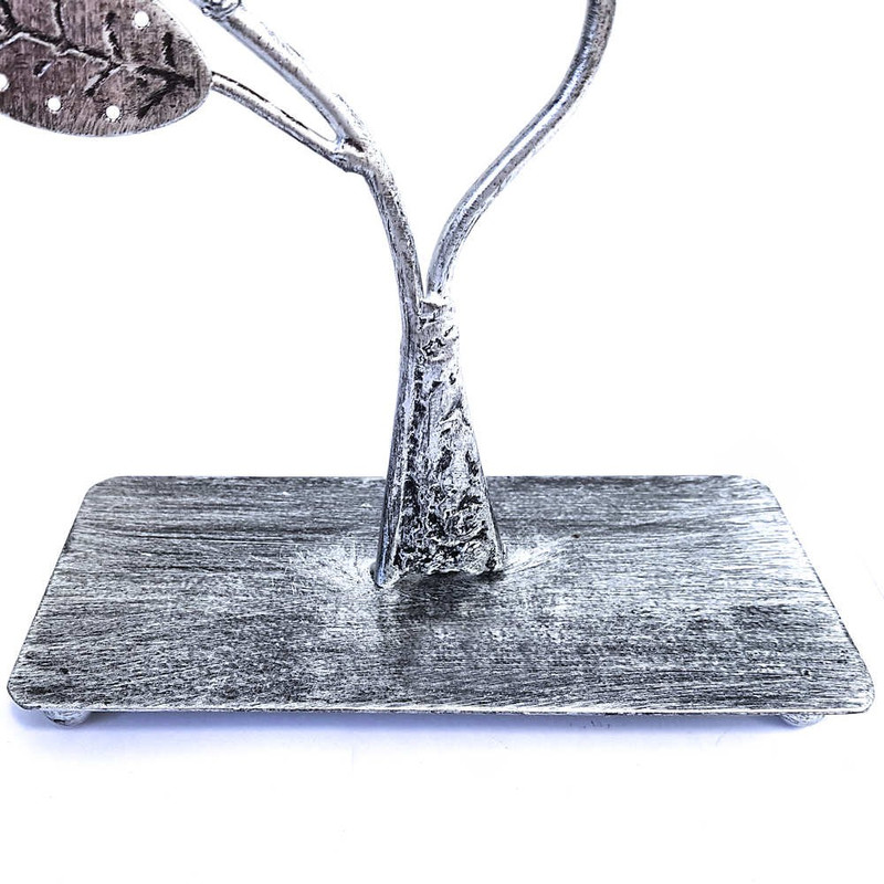 Porte bijoux arbre à boucle d'oreille piou piou (60 paires) Gris patiné