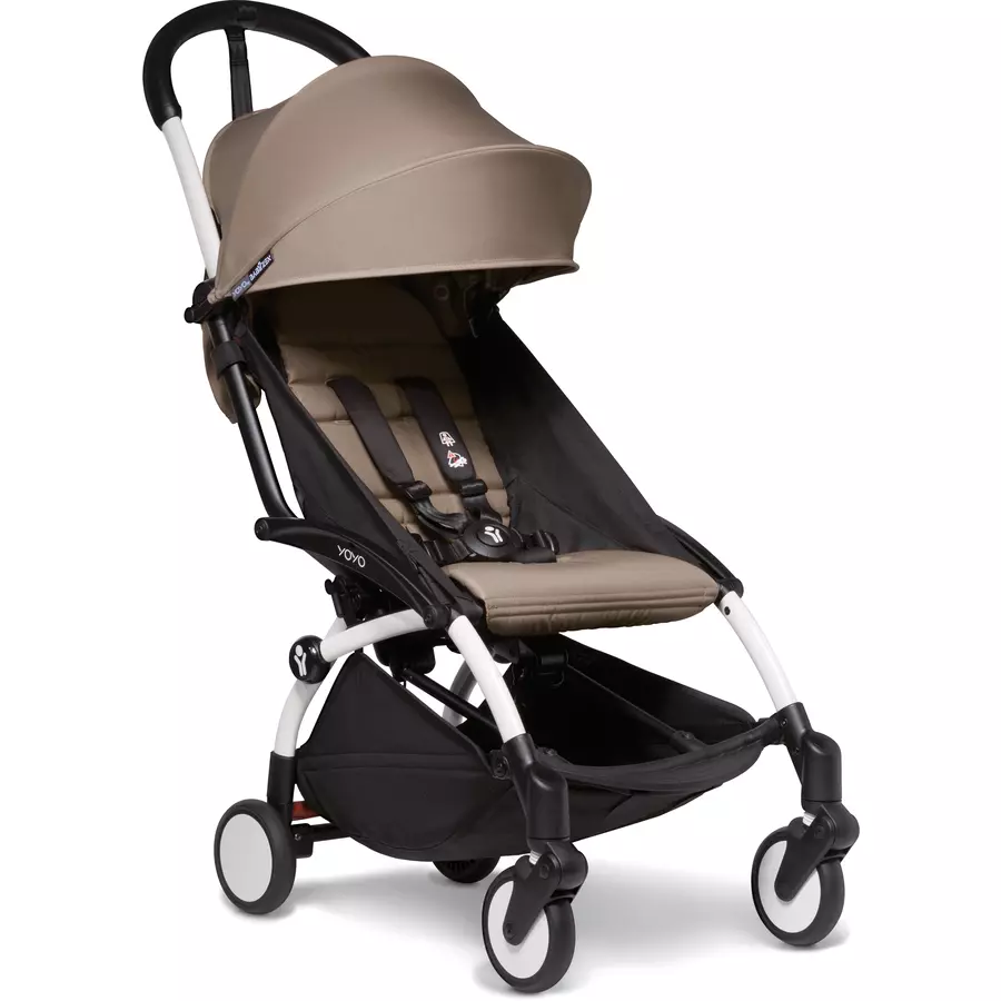 BABYZEN Kinderwagen YOYO2 6+ White mit Textilset Taupe