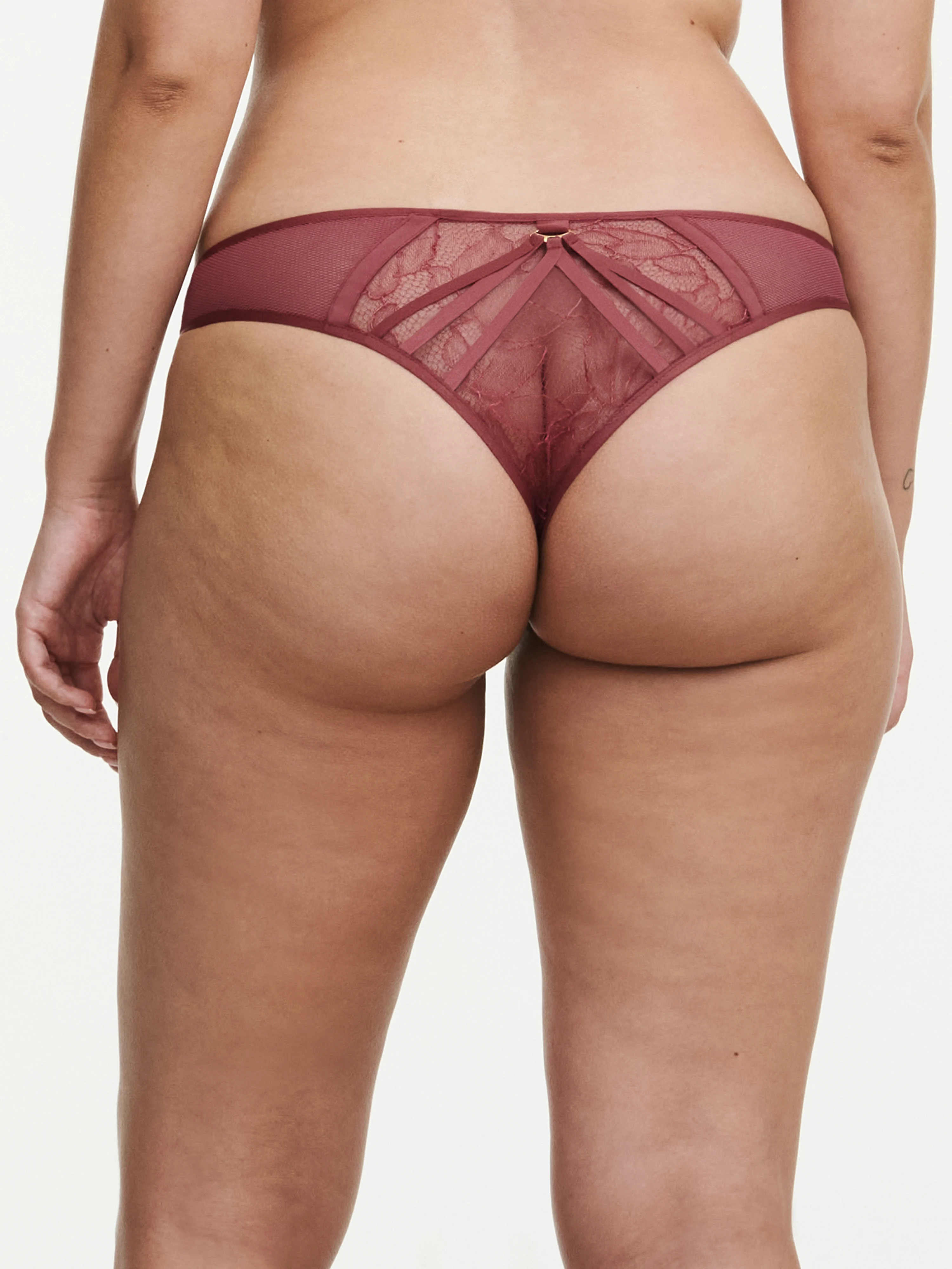 XQUISITE - Tanga avec dentelle de leavers | Rose