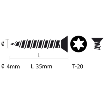 GAMMA schroef universeel platkop verzinkt 4.0x35 mm 150 stuks