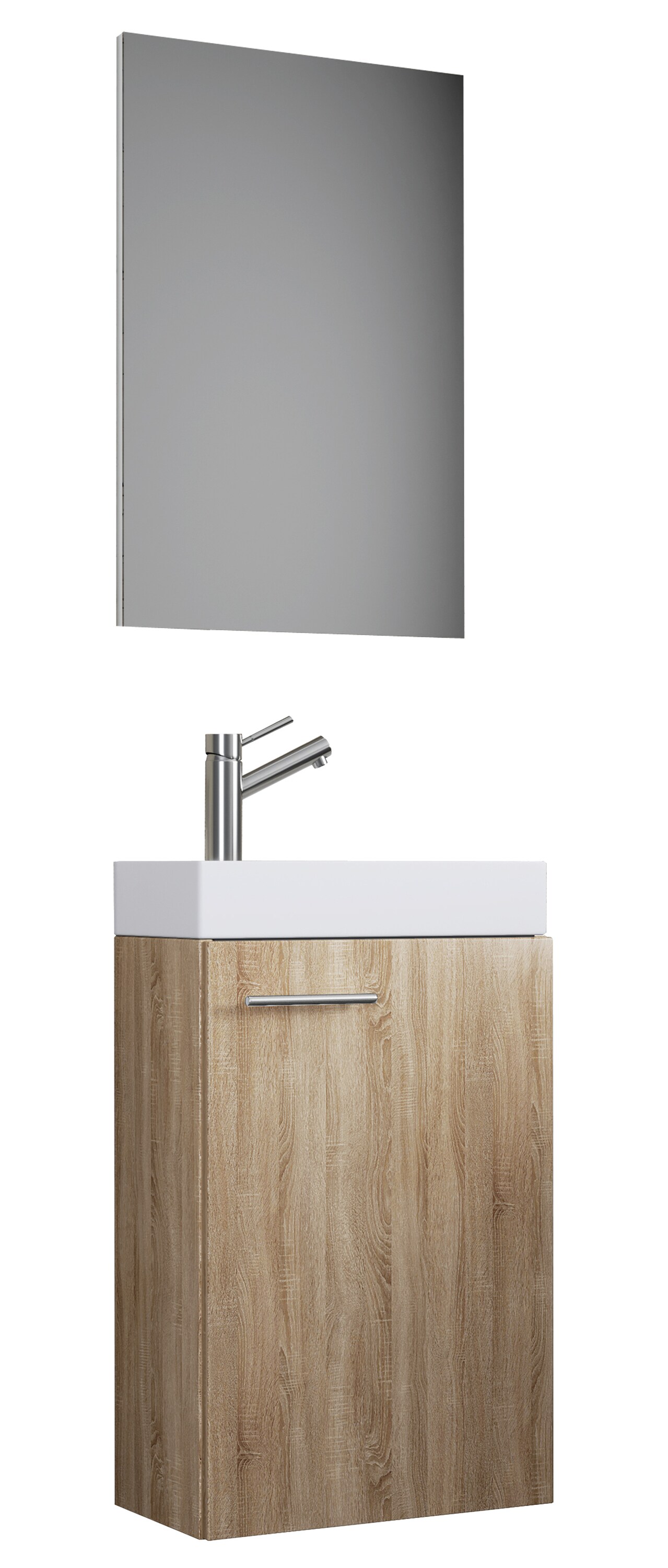 VCM 3-tlg Badmöbel Set Gäste WC Gästebad Waschplatz Waschtisch klein schmal Slito SP