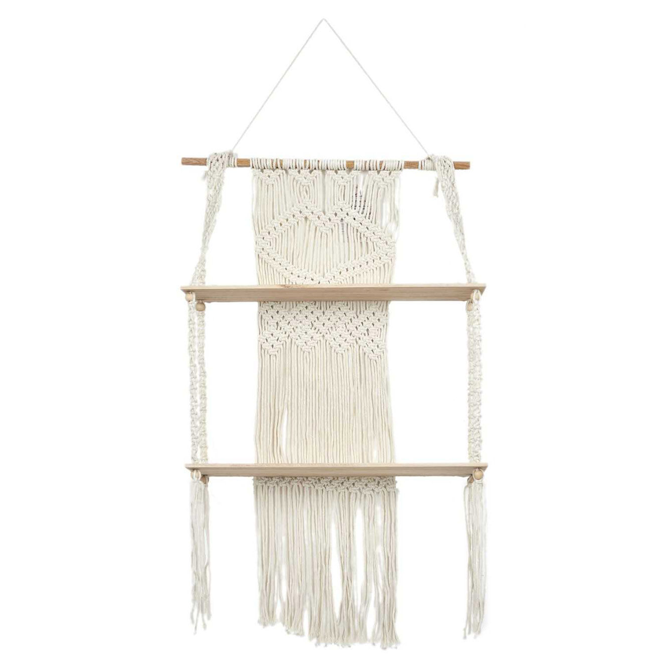 Home Deco Factory Etagère double Boho beige/marron - 50x85x13 cm