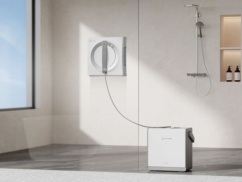 Ecovacs Fensterputzroboter Winbot W2 Pro Omni Grau/Weiss Intelligente Fensterreinigung mit innovativer Technologie für streifenfreie Sauberkeit