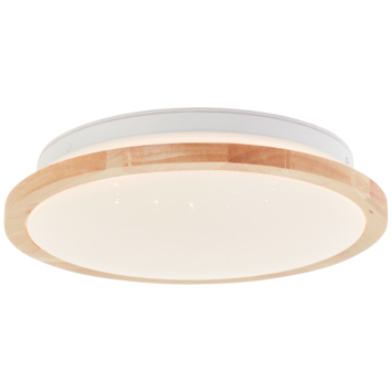 Brilliant plafondlamp Farica Starry wit/hout Ø28 cm 12W IP44 1400lm warm wit