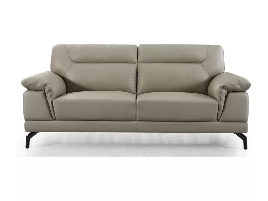 Canapé 3 places Cuir BRODY Beige - Angle Droit