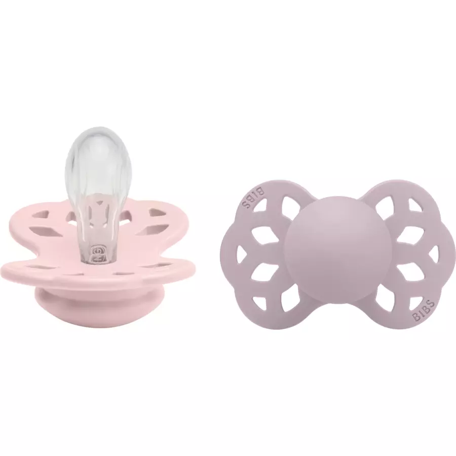BIBS® Schnuller Infinity symmetrischer Sauger 0-6 Monate BlossomDusky Lilac 2 Stk.