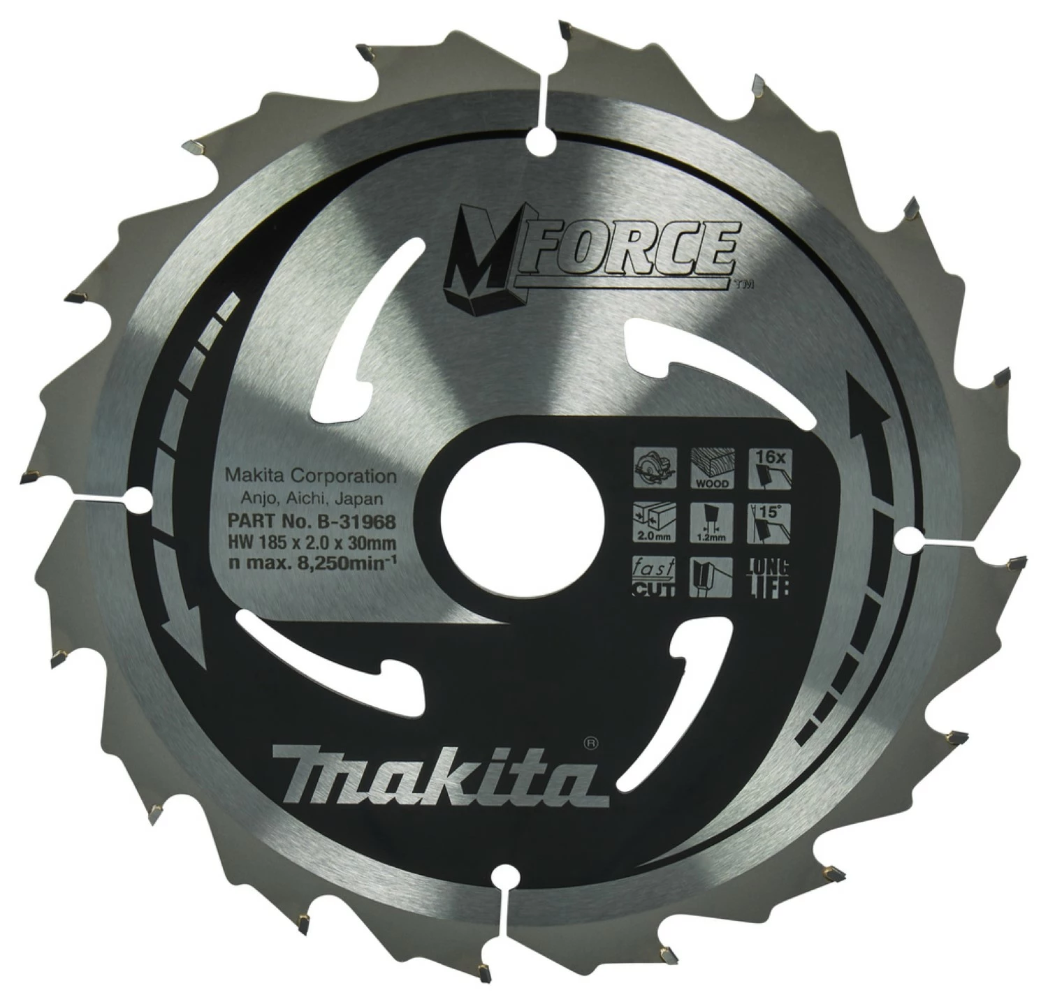 Makita B-31968 Mforce Cirkelzaagblad - 185 x 30 x 32T – Hout
