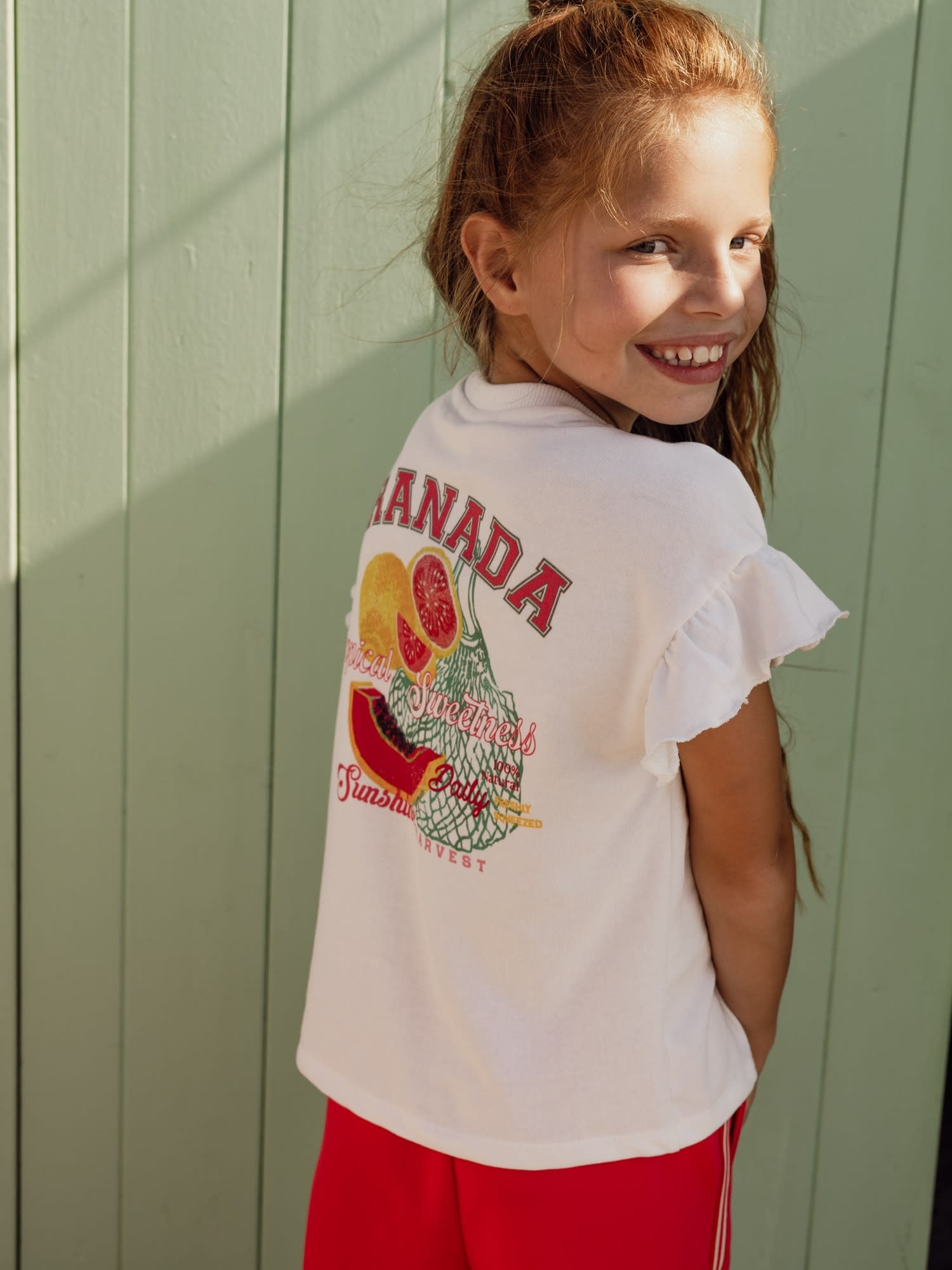 Looxs Looxs little sweater with ruffles ss soft white