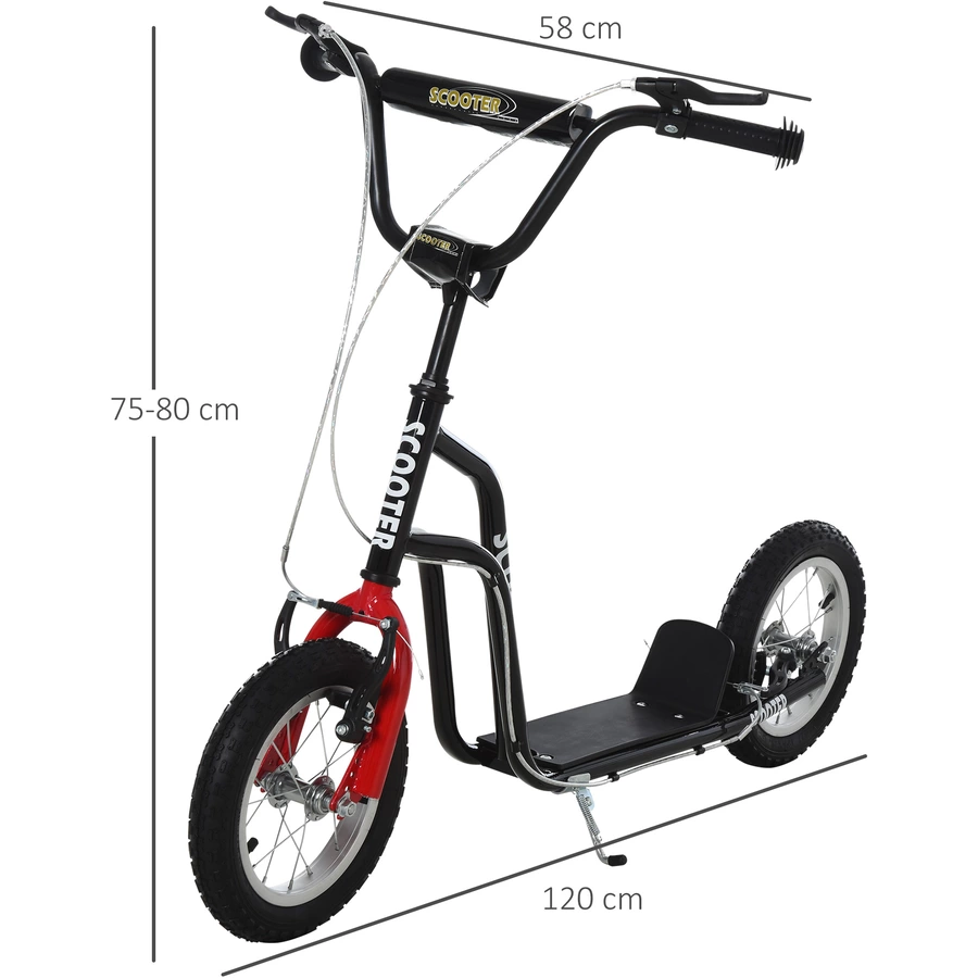 HOMCOM Kinderroller mit höhenverstellbaren Lenker schwarz