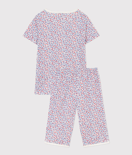 Pyjacourt fleurs en coton petite fille