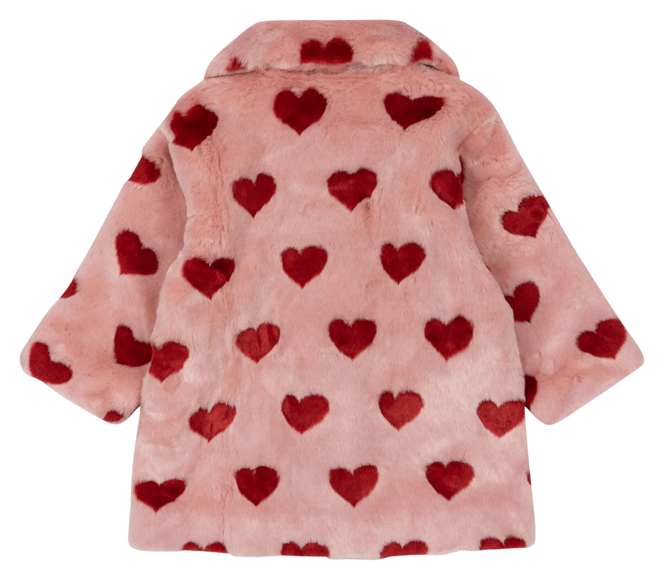 FUZZIE - Manteau long imprimé à cœur | Rose