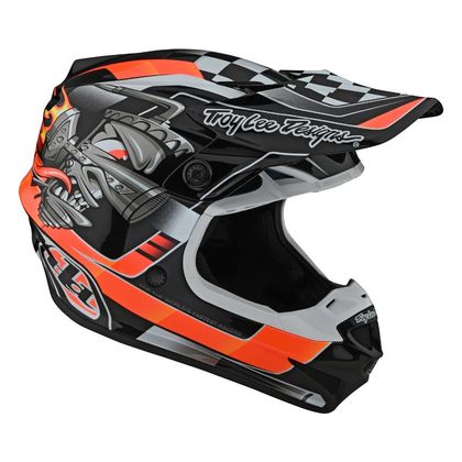 Casque cross TroyLee design SE4 POLYACRYLITE CARB 2024 - Noir
