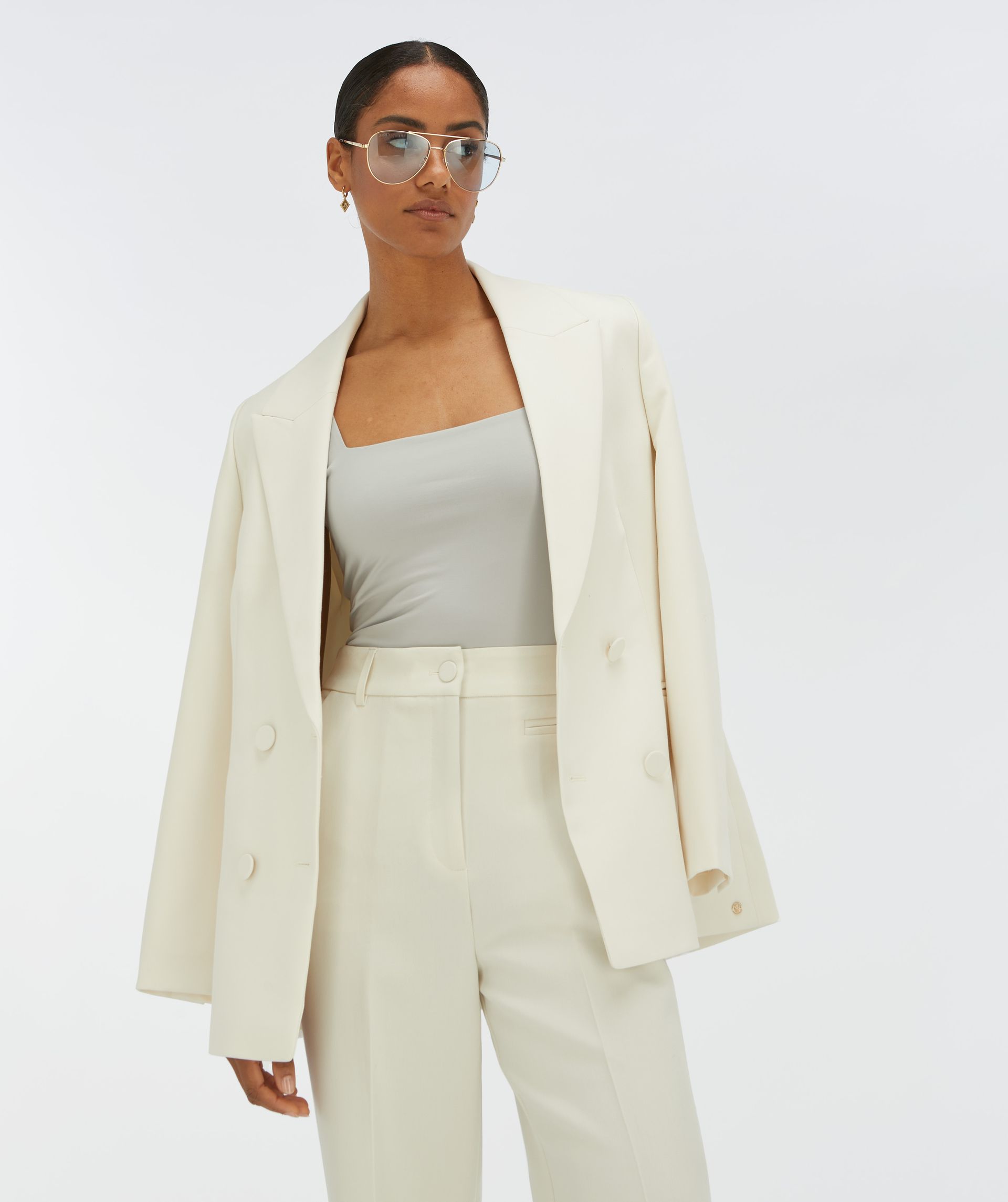 JV-DILLEN straight fit blazer - creme white