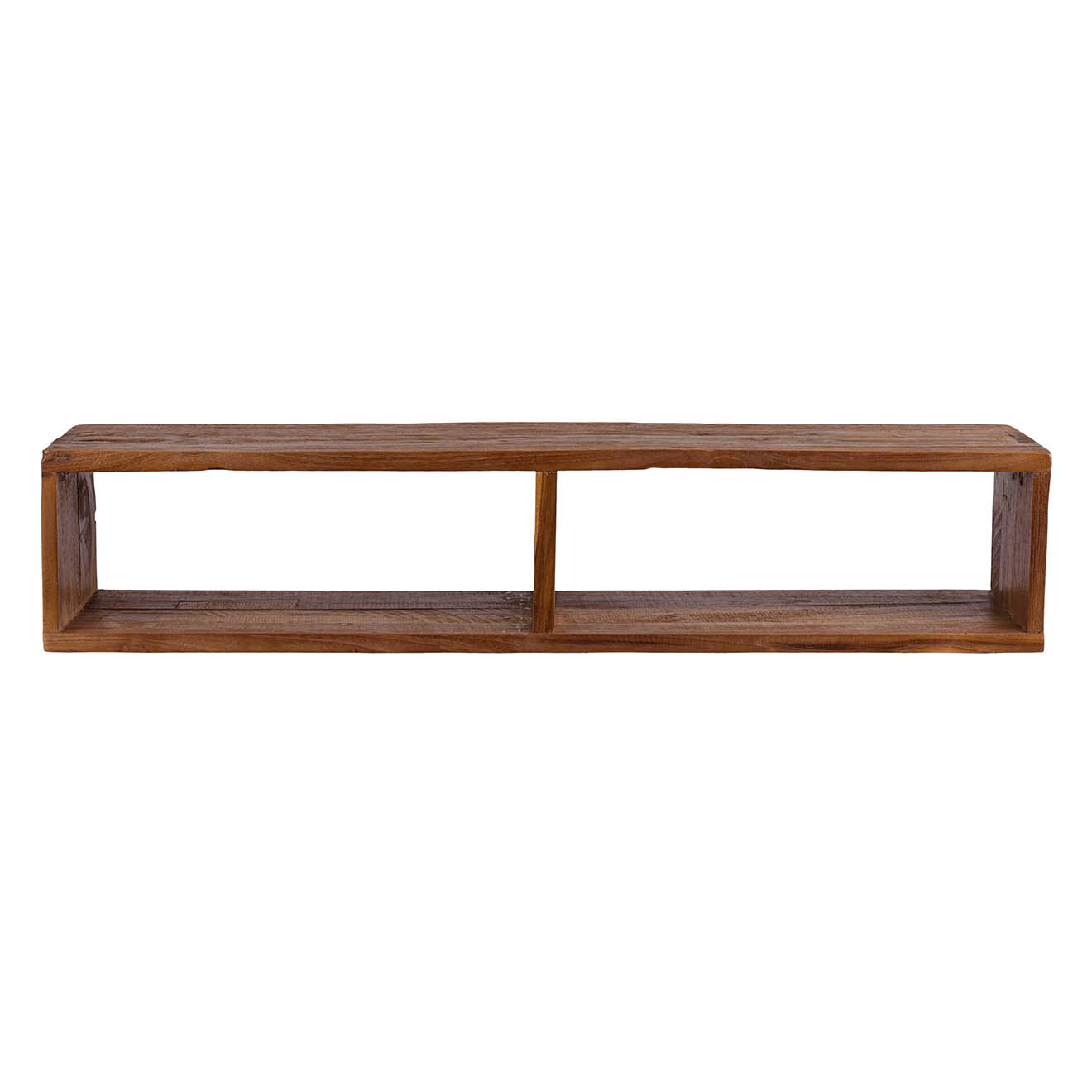 Macabane Étagère murale rectangulaire 2 niches sixtine Alida marron - 75x15x15 cm