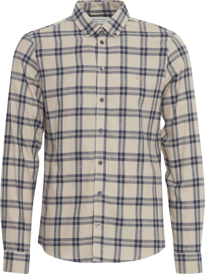 Casual Friday CFANTON LS BD 0159 checked brushed Silver mink melange