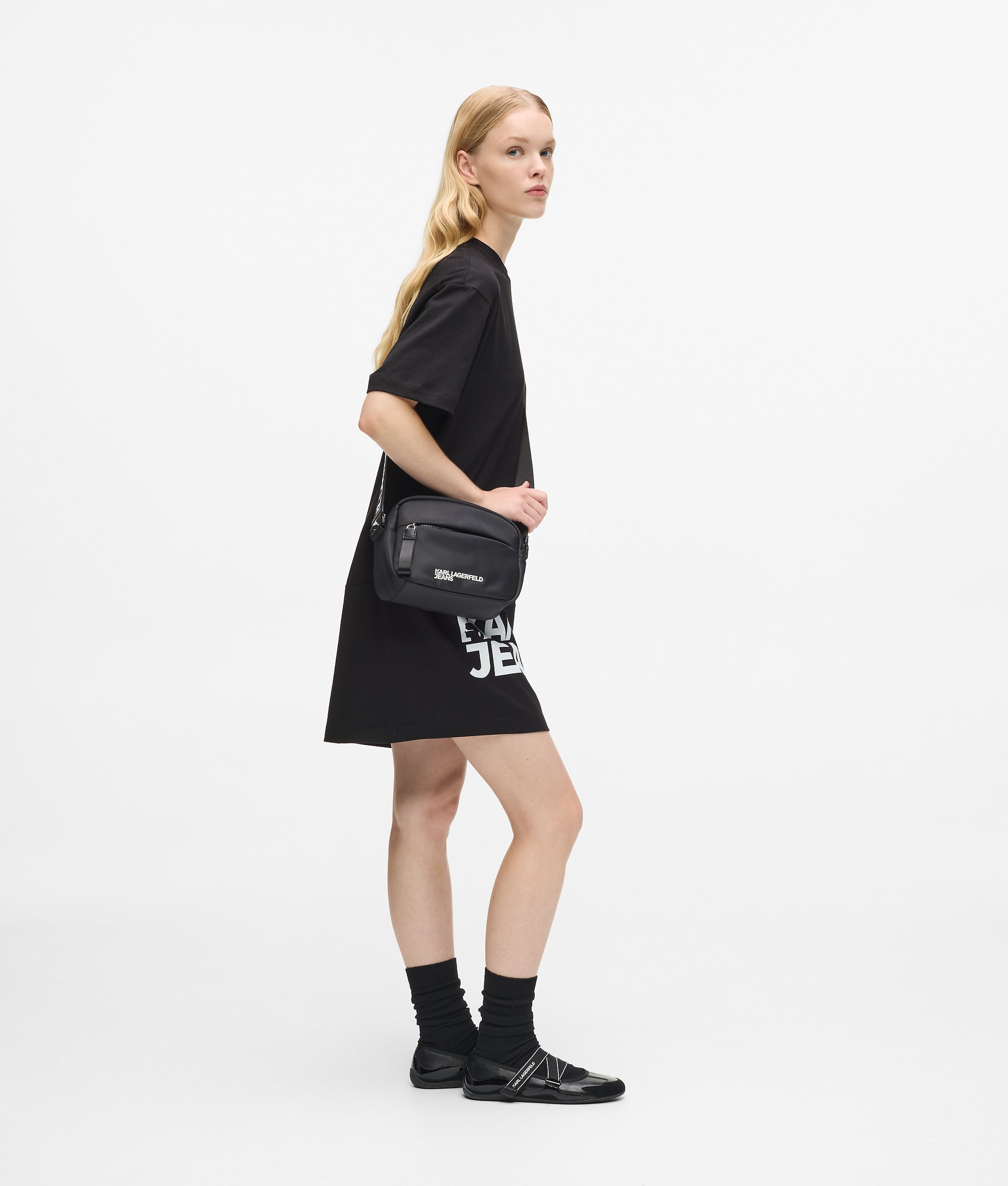Nylon crossbodytas met logo