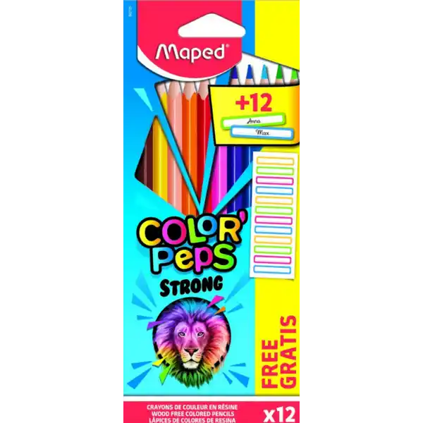 12er Set Buntstifte, inkl. Sticker