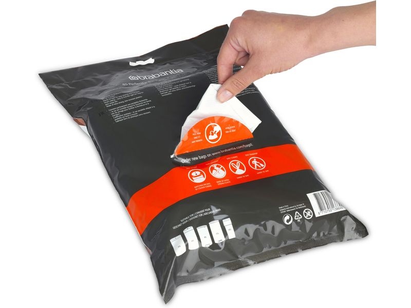 Brabantia Kehrichtsack PerfectFit L 40-45 l, 40 Stück Müllbeutel, Spenderpack