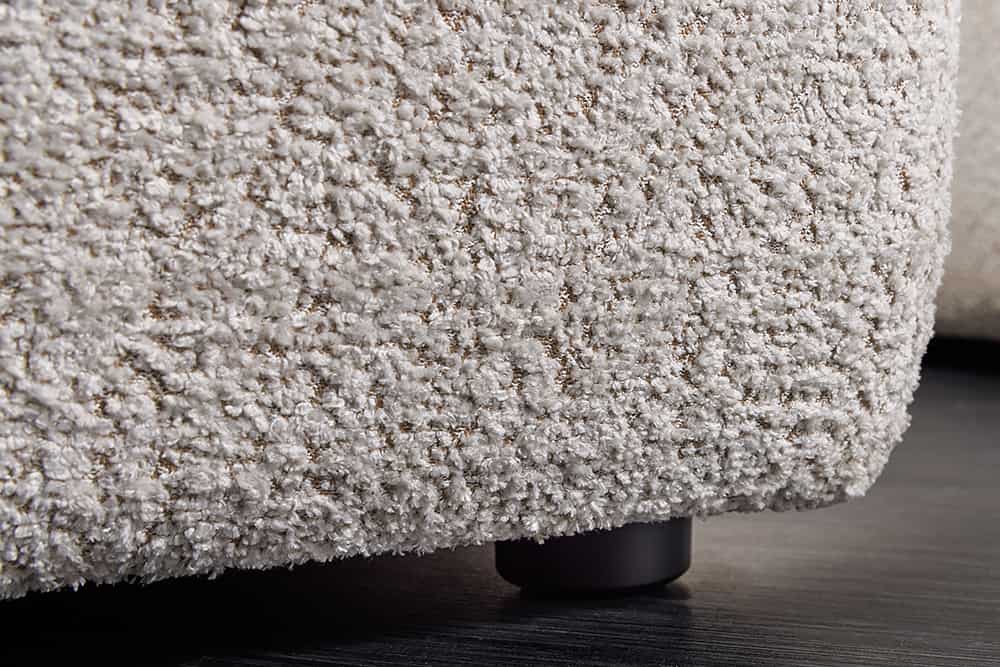 Moderner Hocker ROYAL 120cm champagner beige Bouclé Federkern Sitzhocker