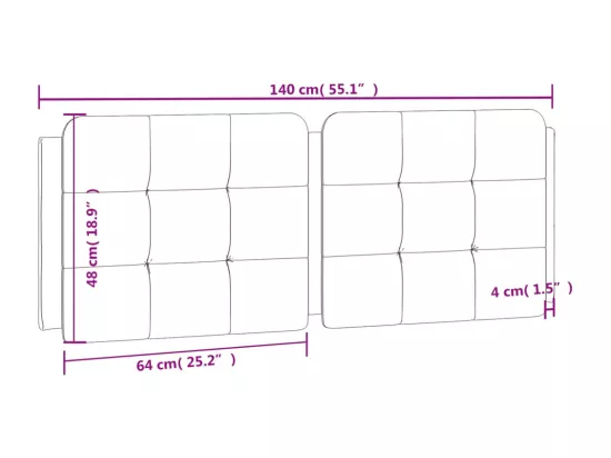 Coussin de tête de lit blanc 140 cm similicuir